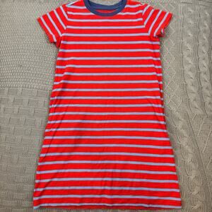 Primary Girks Red and Blue Pocketed Striped T-Shirt Dress ~ 8/9
